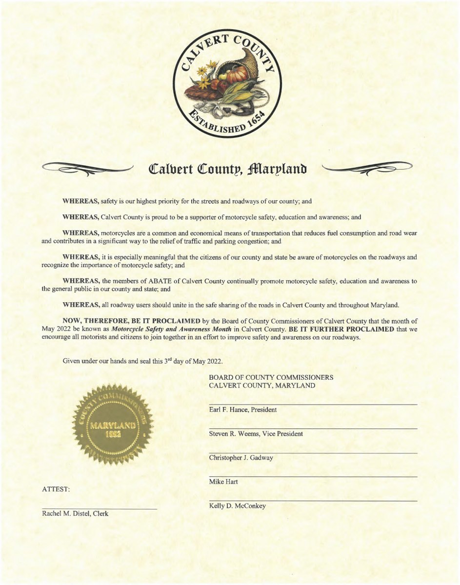 2022-Calvert-County-Proclamation-Motorcycle_Safety_and_Awareness_Month